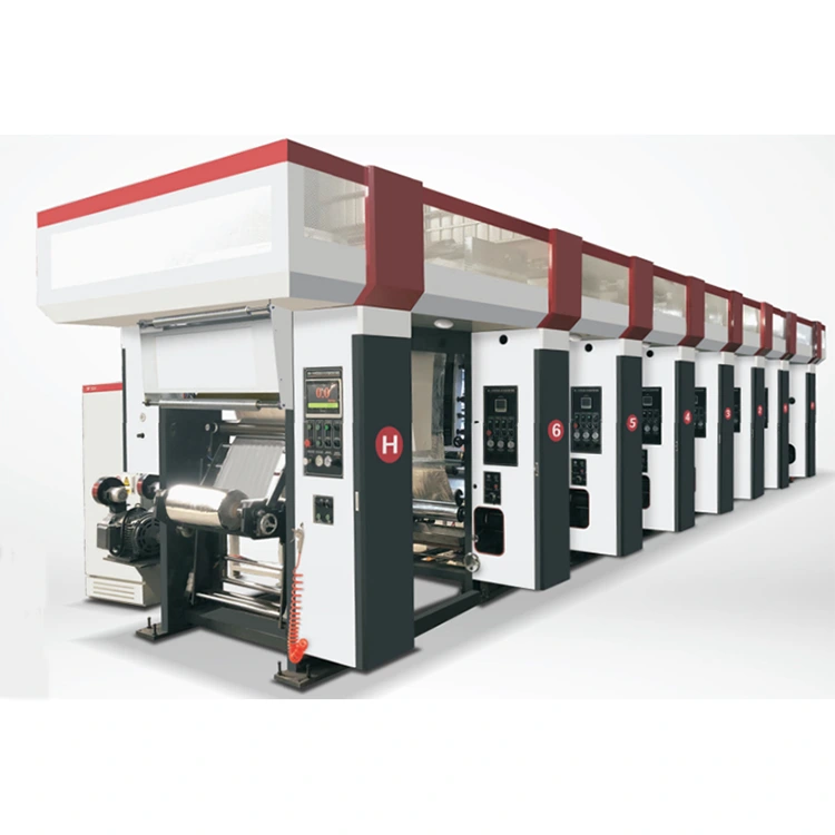 3-12 цветов компьютеризированная автоматическая ротогравюрная печатная машина с тремя векторными двигателями