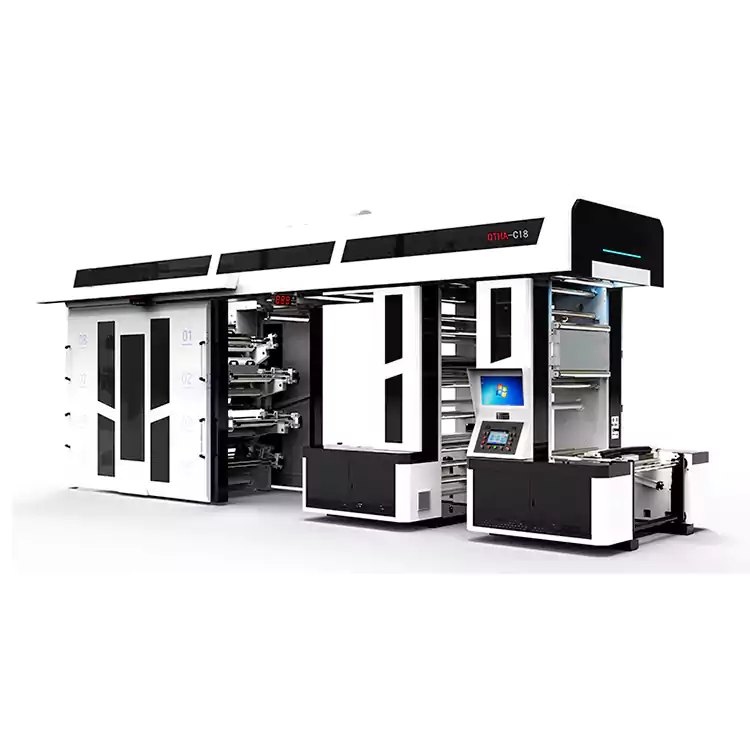 Печатные машины 8 цветов флексографские, настроенные для печати хозяйственных сумок